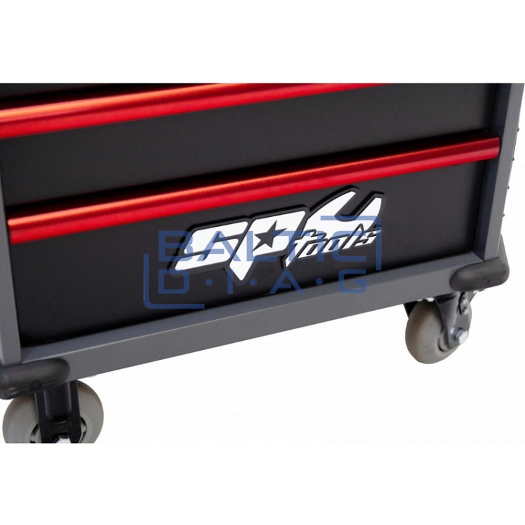 Įrankių vežimėlis su 9 stalčiais ir 381 vnt. įrankiais SP Tools Tech Series