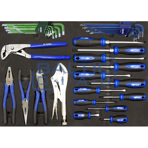 Tool trolley with 9 drawers and 381 pcs. tools SP Tools Tech Series
