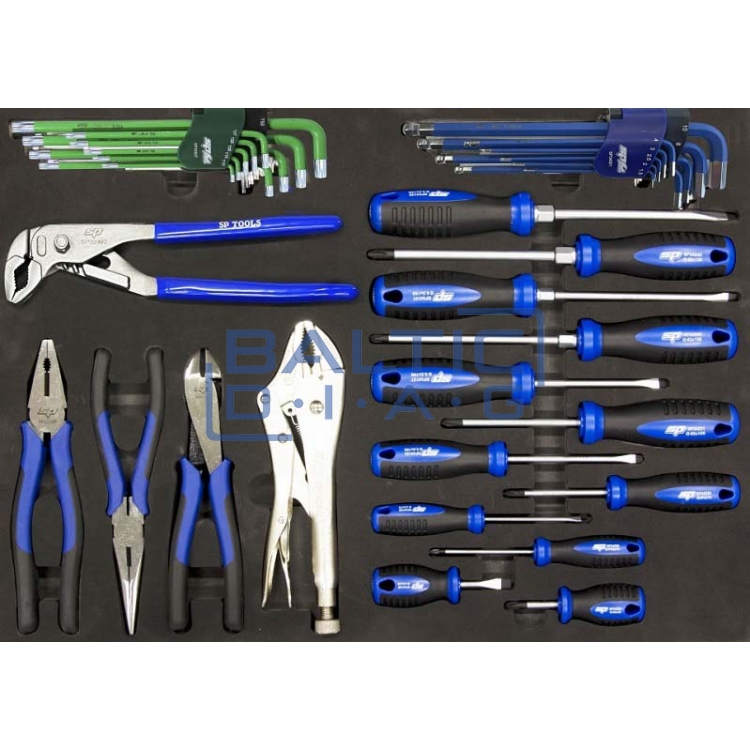 Tool trolley with 9 drawers and 381 pcs. tools SP Tools Tech Series