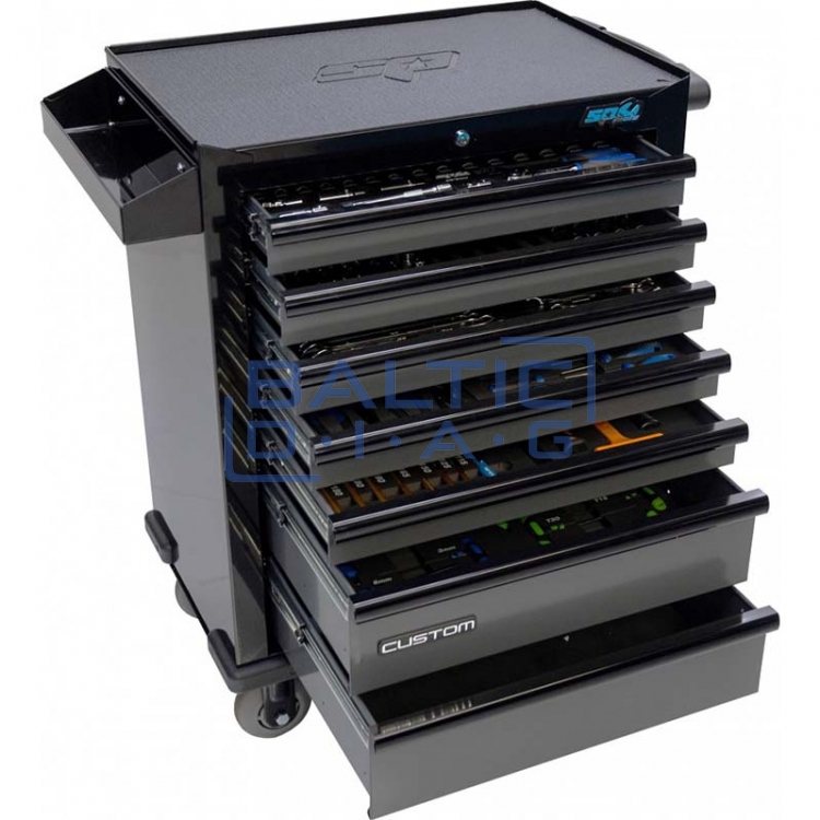 Tool trolley with 7 drawers and 334 tools SP Tools Custom Series