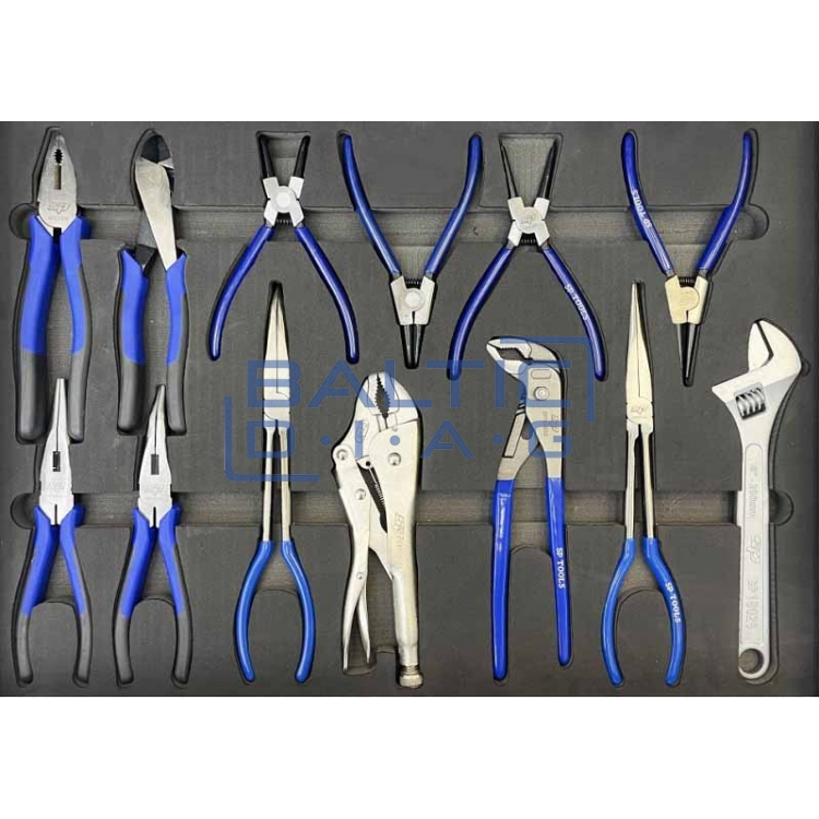 Įrankių vežimėlis su 9 stalčiais ir 387 vnt. įrankiais SP Tools Tech Series