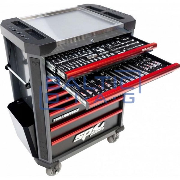 Tool trolley with 9 drawers and 387 tools SP Tools Tech Series