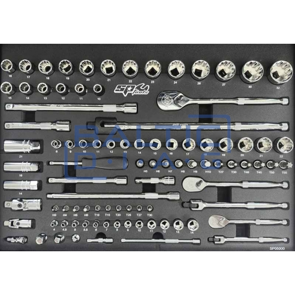 Tool trolley for electric vehicle servicing with 9 drawers, 199 tools, and laptop stand SP Tools Tech Series