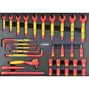 Tool trolley for electric vehicle servicing with 9 drawers, 199 tools, and laptop stand SP Tools Tech Series