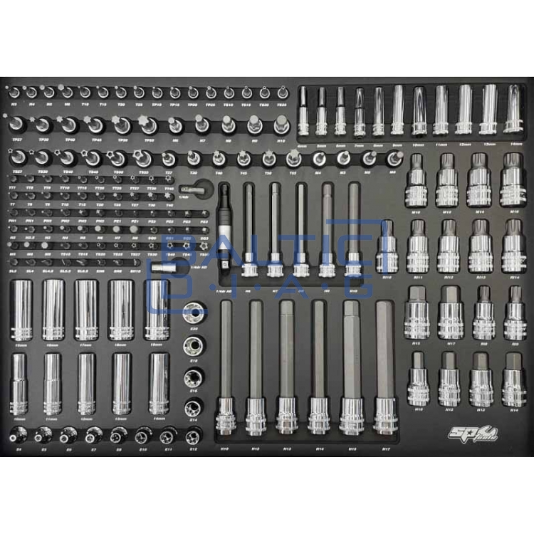 Įrankių vežimėlis su 9 stalčiais ir 433 vnt. įrankiais SP Tools Tech Series