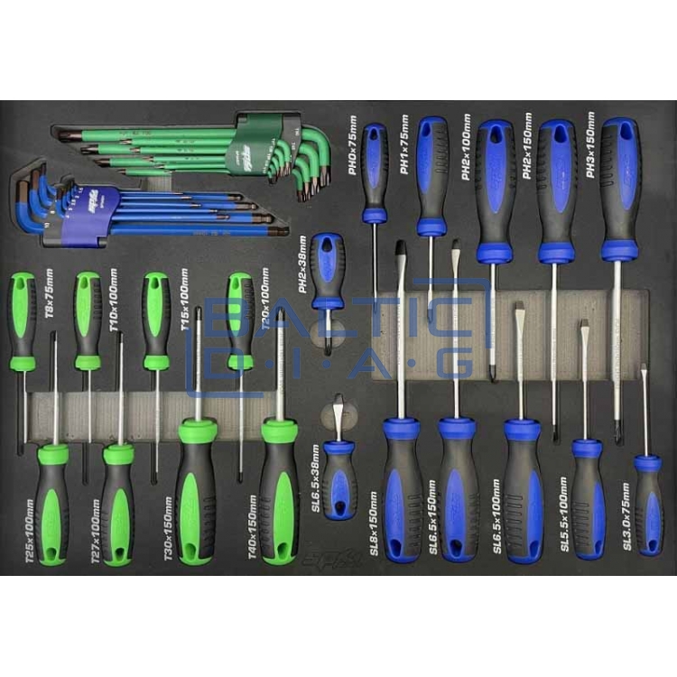 Tool trolley with 9 drawers and 433 pcs. tools SPtools Tech series