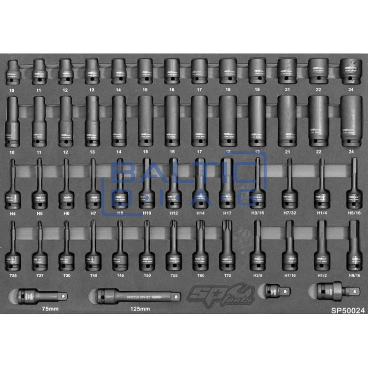 Tool trolley with 9 drawers and 433 pcs. tools SPtools Tech series