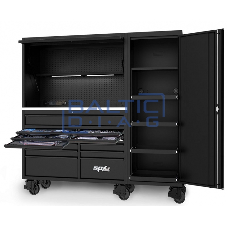 Mobilus darbastalių komplektas su 13 stalčių ir dviem spintelėmis SPtools USA Sumo series