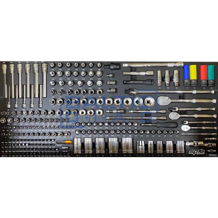 Įrankių vežimėlis su 13 stalčių ir 470 vnt. įrankiais SP Tools Tech Series