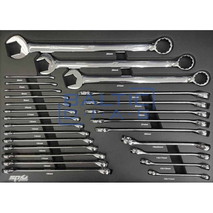 Įrankių vežimėlis su 13 stalčių ir 411 vnt. įrankiais SP Tools Tech Series