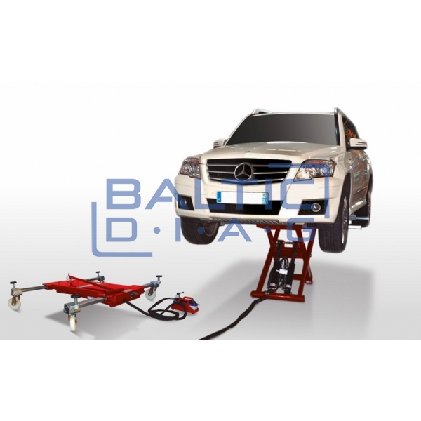 Mobile mid-rise scissor lift for body painting work PowerLift and Move