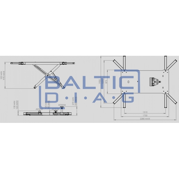 Mobilus, vidutinio aukščio žirklinis keltuvas kėbulų dažymo darbams PowerLift and Move