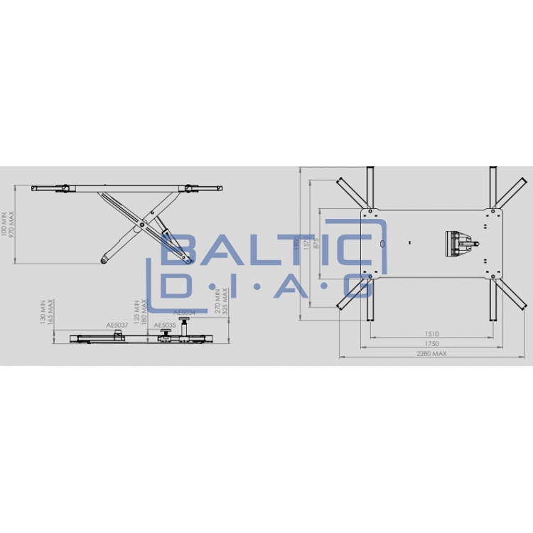 Mobilus, vidutinio aukščio žirklinis keltuvas kėbulų dažymo darbams PowerLift and Move