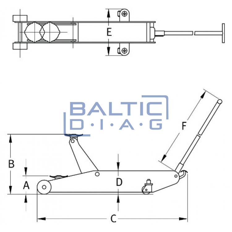 Extended Jack with Wheels 10T-HC