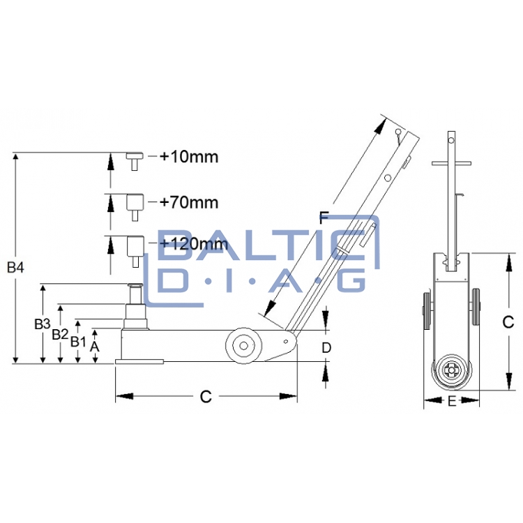 Pneumo-hydraulic jack 58-16T A5816-C