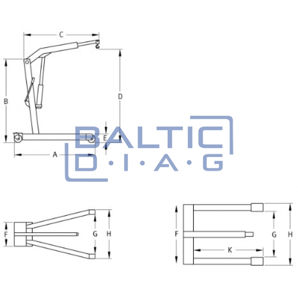 Hydraulic crane CC10, 1000 kg