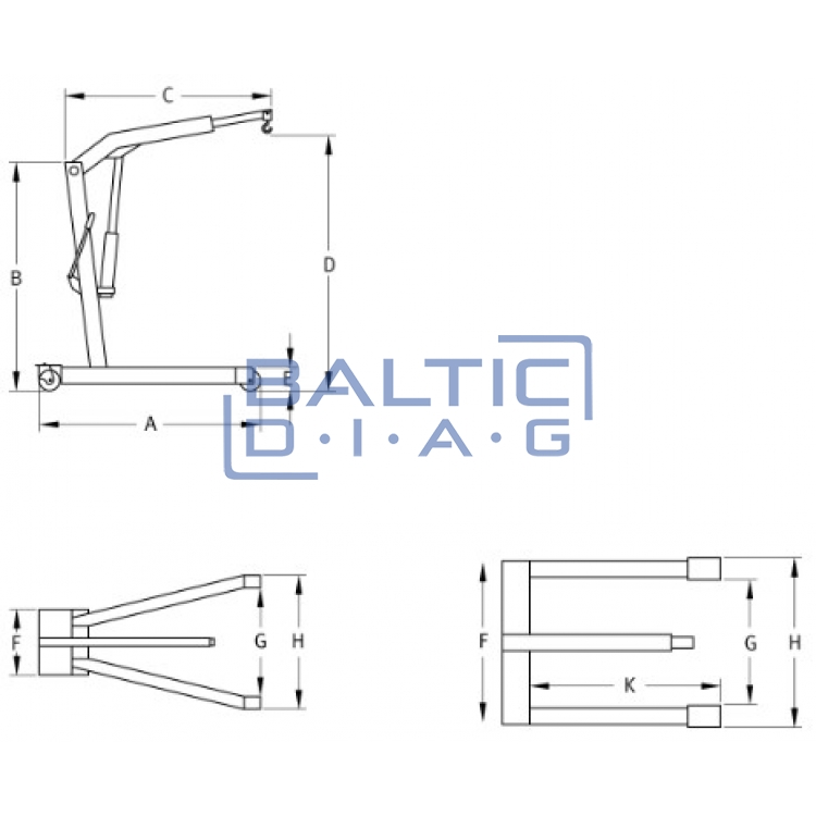 Hydraulic crane CC 15P, 1500 kg