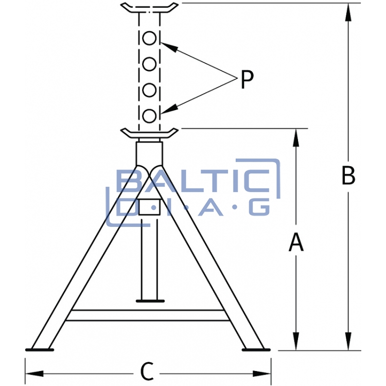 Axle stand, 12 tons CAX12HS