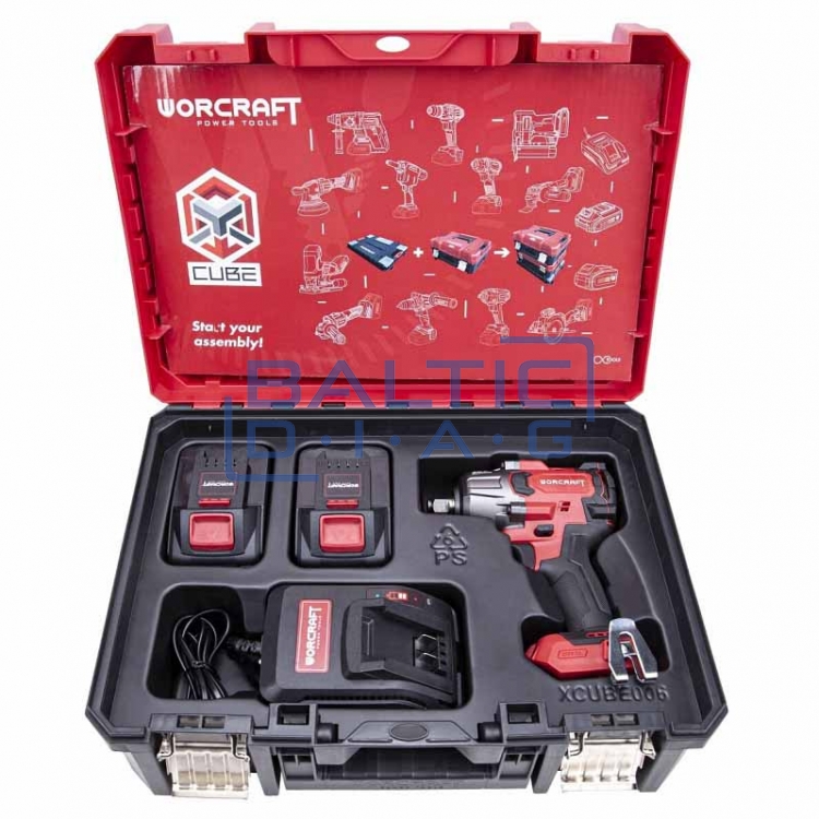 Cordless impact driver 1/2'', 20 V with XCube accessories