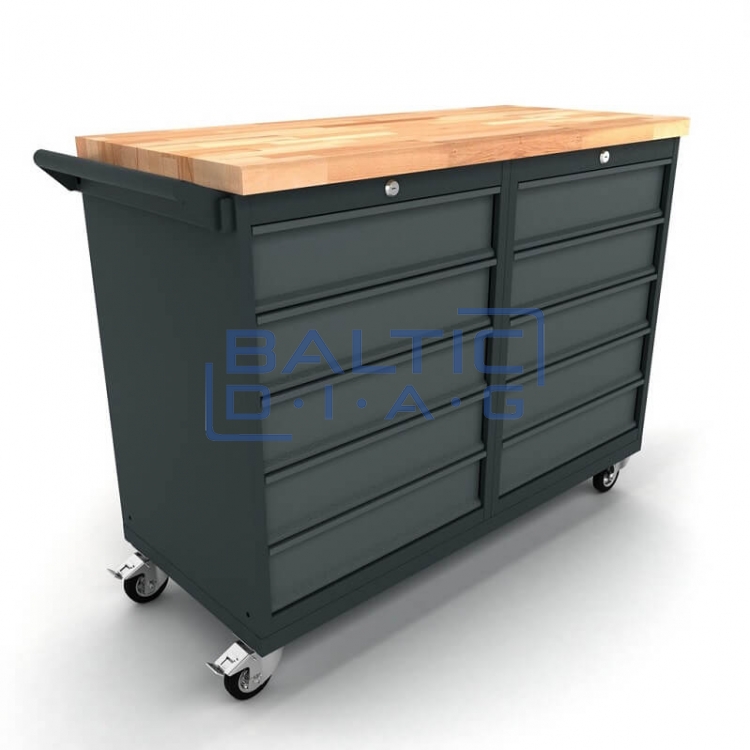 Mobile Workbench with 2x 5-Drawer Cabinets