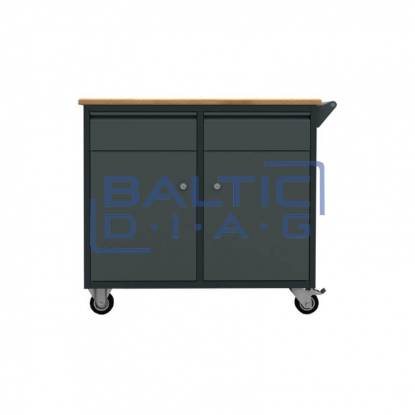 Mobile Workbench with 2 Drawers and 2 Doors for Workshops