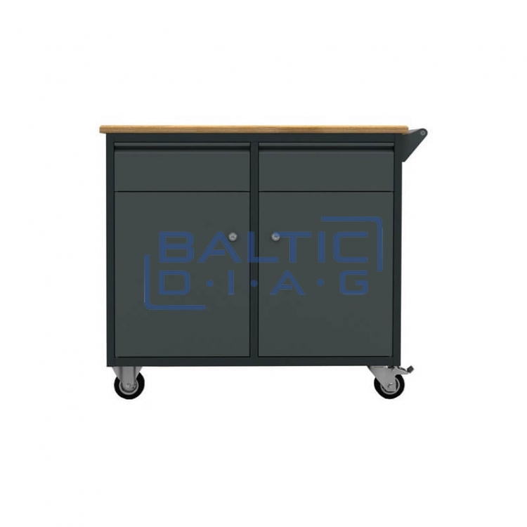 Mobile Workbench with 2 Drawers and 2 Doors for Workshops