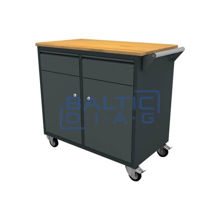 Mobile Workbench with 2 Drawers and 2 Doors for Workshops