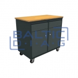 Mobile Workbench with 2 Drawers and 2 Doors for Workshops