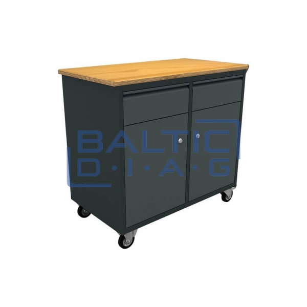 Mobile Workbench with 2 Drawers and 2 Doors for Workshops