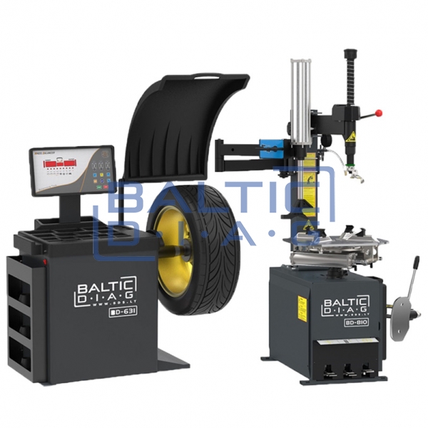 Automatic Wheel Balancing and Semi-Automatic Tire Mounting Machine Set BD-631 + BD-810