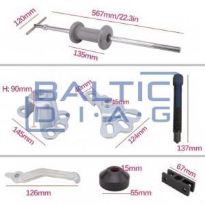 Slide Hammer with Accessories, 9 pcs, 2.5 kg