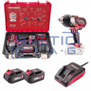 Cordless impact wrench 3/4'' 1800 Nm, WORCRAFT (XCUBE007 Case)
