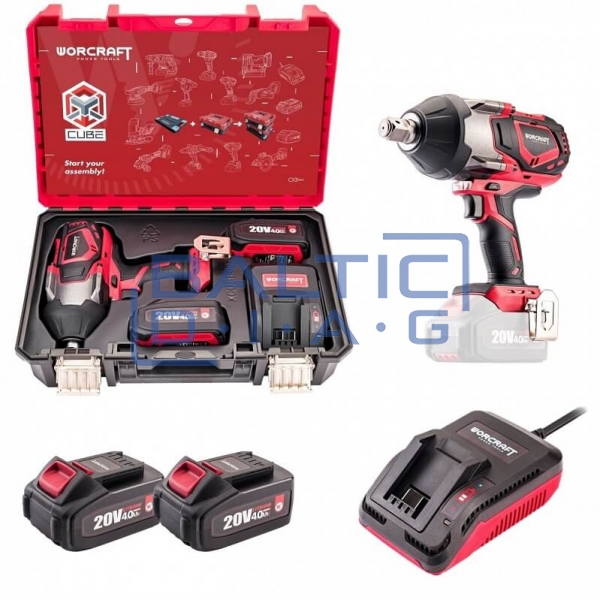 Cordless impact wrench 3/4'' 1800 Nm, WORCRAFT (XCUBE007 Case)