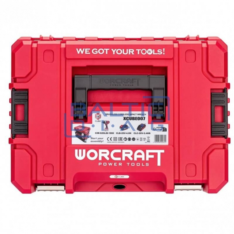 Cordless impact wrench 3/4'' 1800 Nm, WORCRAFT (XCUBE007 Case)