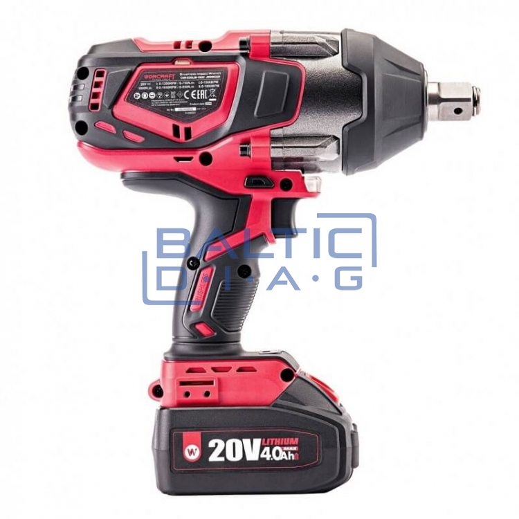 Cordless impact wrench 3/4'' 1800 Nm, WORCRAFT (XCUBE007 Case)