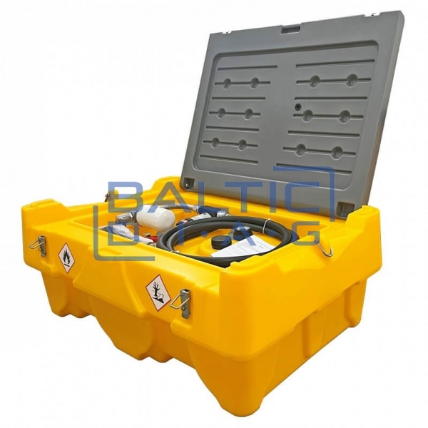 Mobile fuel tank 200L (plastic) with 12V pump DCTP40 (automatic nozzle and filter)