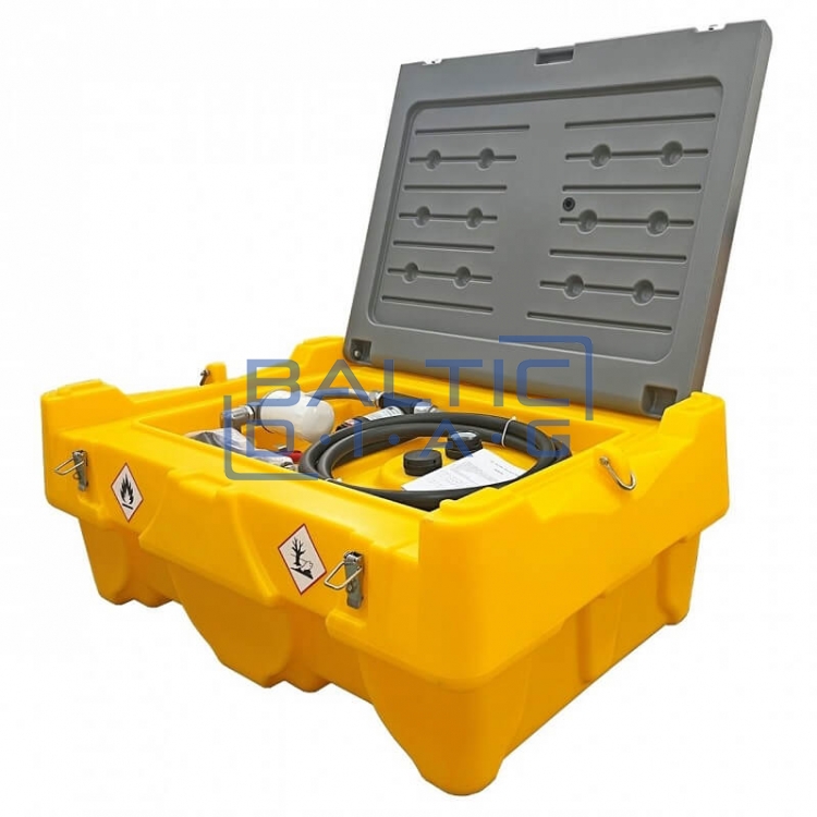 Mobile fuel tank 200L (plastic) with 12V pump DCTP40 (automatic nozzle and filter)