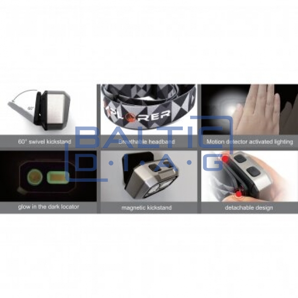 Prožektorius darbui Osram + COB LED (ant galvos) (įkraunamas, su magnetu)