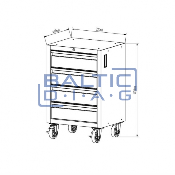 Professional workbench set with mobile cabinet for workshops, garages, and auto services, 13 pcs.