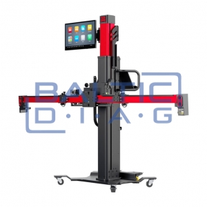 Wheel alignment stand autel IA900WA with MaxiSys 909 diagnostic equipment and rim holders