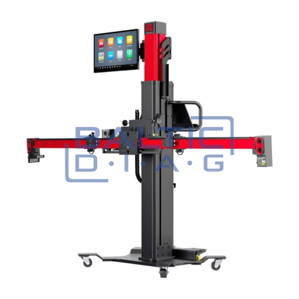 Wheel alignment stand autel IA900WA with MaxiSys 909 diagnostic equipment and rim holders
