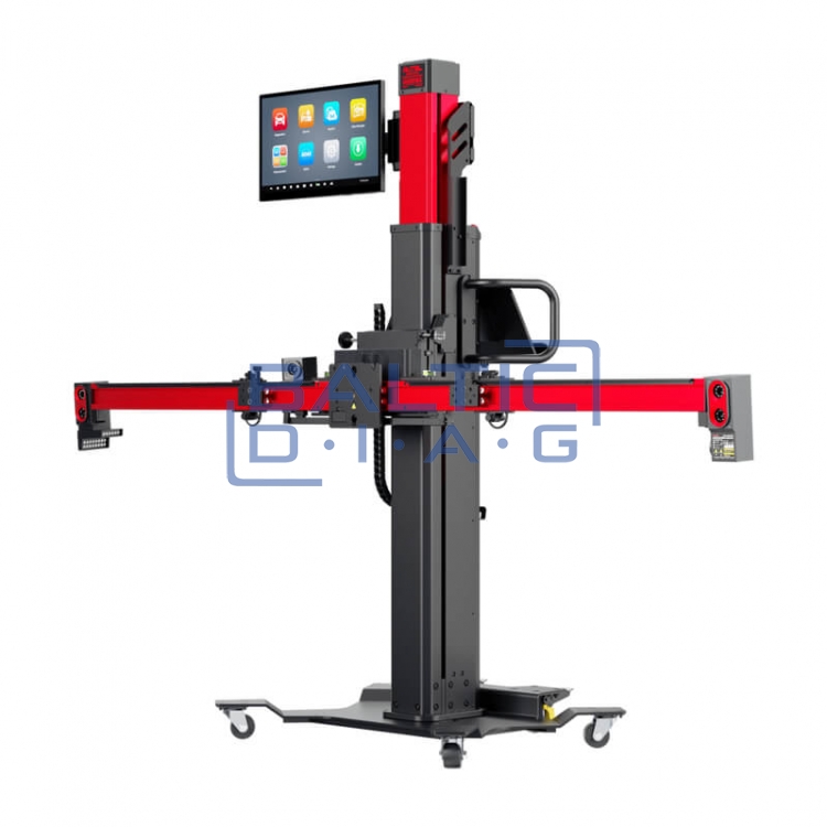 Wheel alignment stand Autel IA900WA with MaxiSys 909 diagnostic equipment and tire grippers