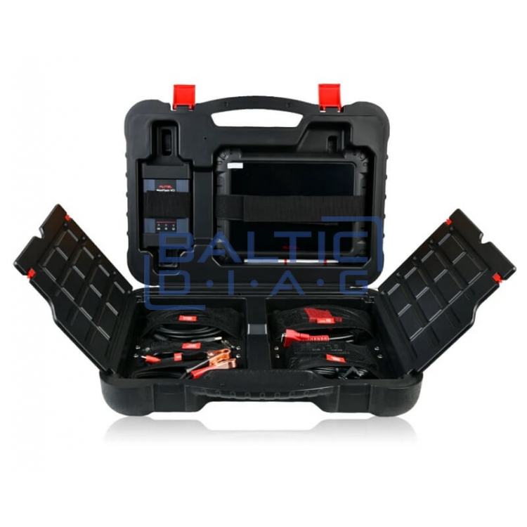 Wheel alignment stand Autel IA900WA with MaxiSys 909 diagnostic equipment and tire grippers