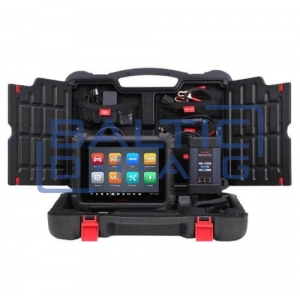 Wheel alignment stand Autel IA900WA with MaxiSys 909 diagnostic equipment and tire grippers