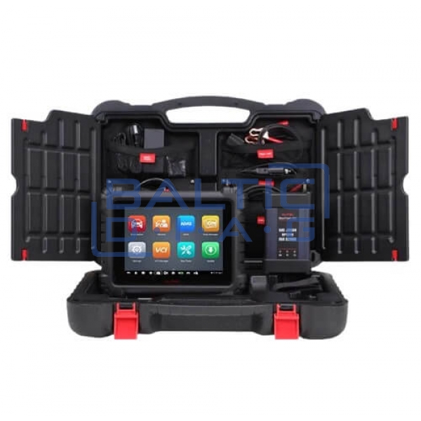 Wheel alignment stand Autel IA900WA with MaxiSys 909 diagnostic equipment and tire grippers