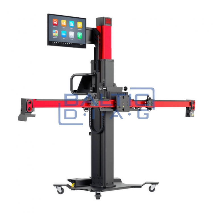 Wheel alignment stand Autel IA900WA with MaxiSys 909 diagnostic equipment and tire grippers