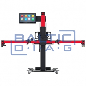 Wheel alignment stand Autel IA900WA with MaxiSys 909 diagnostic equipment and tire grippers