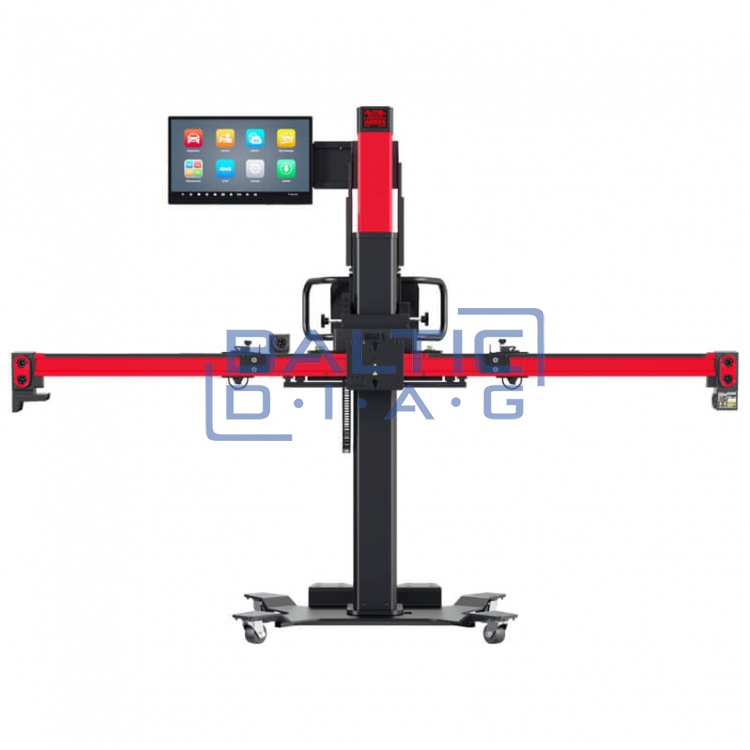 Wheel alignment stand Autel IA900WA with MaxiSys 909 diagnostic equipment and tire grippers