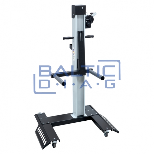 Manual wheel lift for automotive workshops