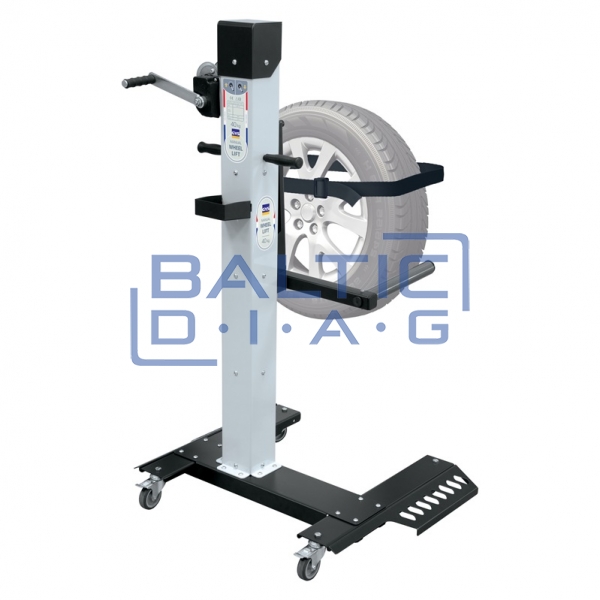 Manual wheel lift for automotive workshops